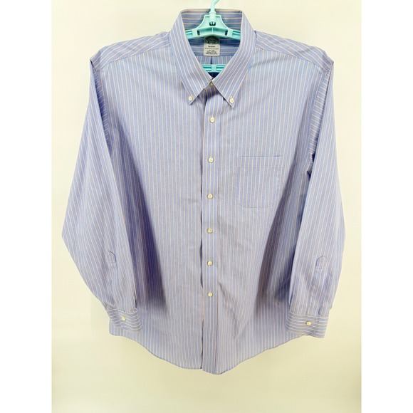 Brooks Brothers Other - Brooks Brothers Regent Shirt Mens 17.5 35 Blue Stripe Non-Iron Supima Cotton